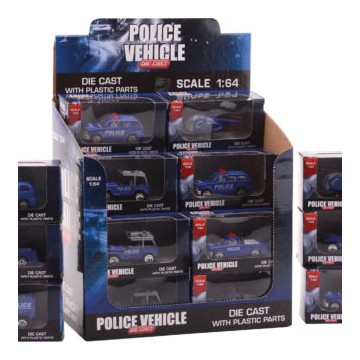 Police vehicles 1:64 assortiti